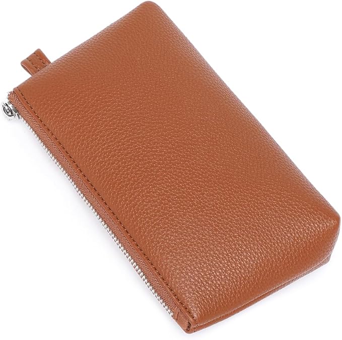 PU Leather Makeup Simple and Convenient Handbag Small Exquisite Storage Bag (Pu/Saddle Brown)