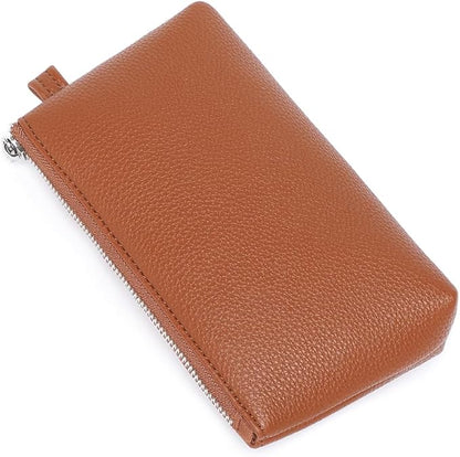 PU Leather Makeup Simple and Convenient Handbag Small Exquisite Storage Bag (Pu/Saddle Brown)