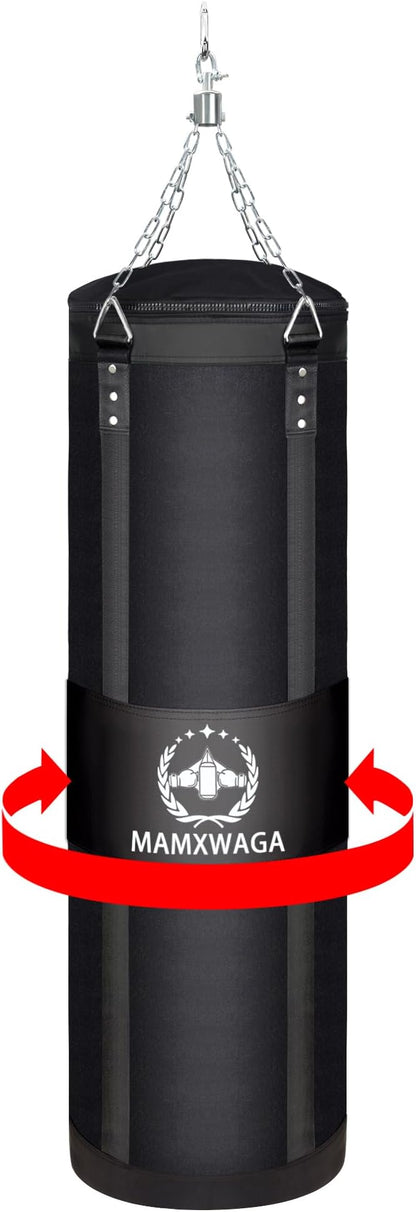 4FT Canvas Punching Bags for Adults, Hanging Heavy Boxing Bag for Kickboxing Karate Taekwondo Muay Thai Training, Max Load-Bearing 180 Lbs (Unfilled)