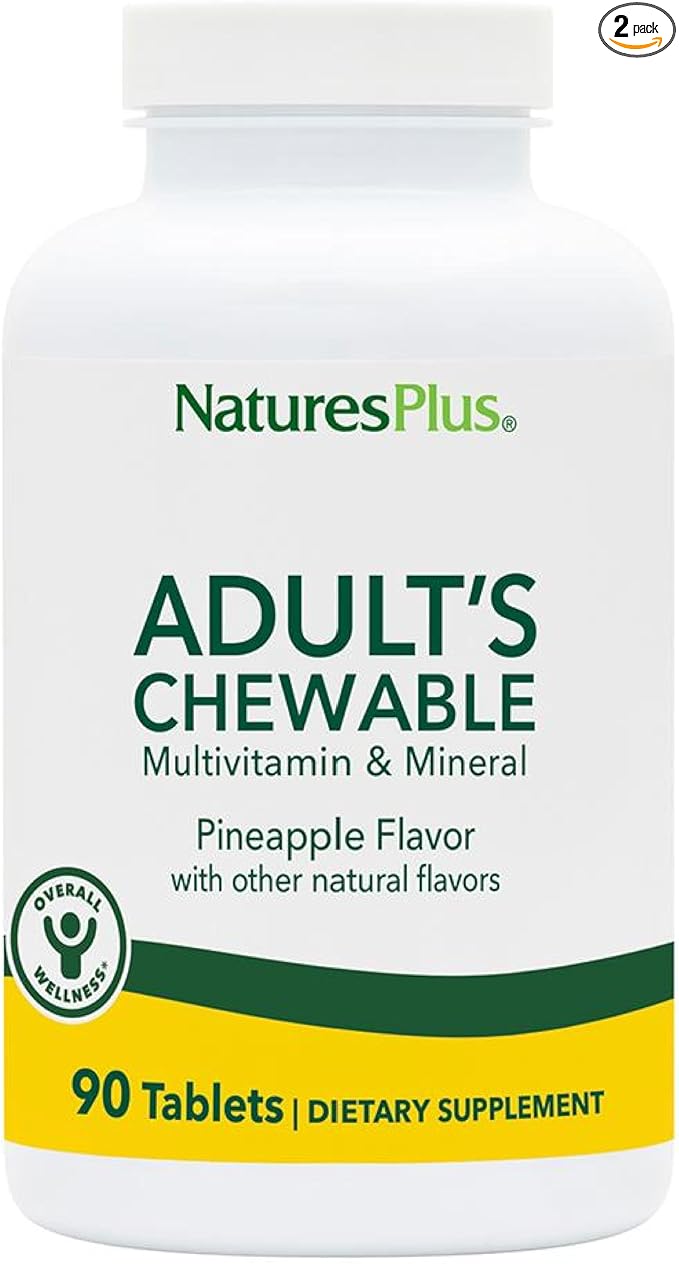 Natures Plus Adult CHEWABLE Multi Pineapple 90 (2 Pack)