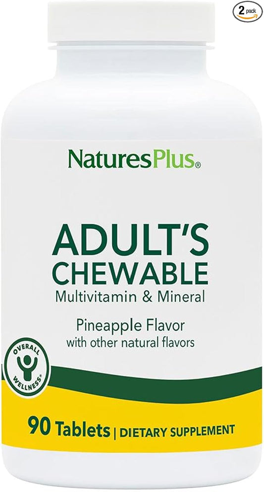 Natures Plus Adult CHEWABLE Multi Pineapple 90 (2 Pack)