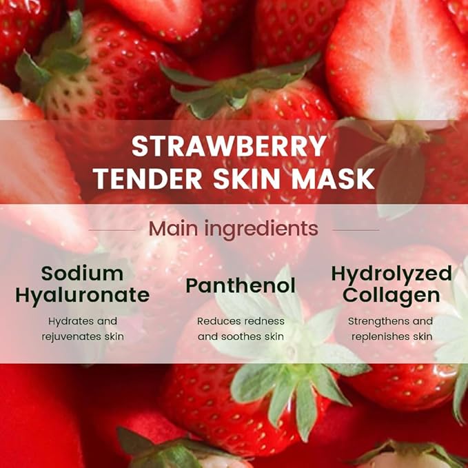 8 Pack Strawberry Face Mask,Pink Face Masks Spa Day kit Supplies for Teens Girls Women,Sheet Facial Mask Skincare for Kids Gifts Set,Hydrate Nourish Soothe for All Skin Types,Spa Party Favors