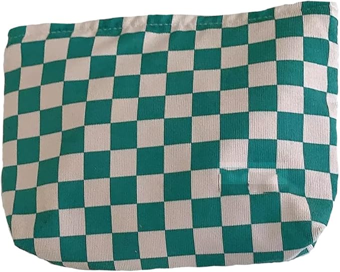 Cosmetic Bags for Women Makeup Bag Large Capacity Purse Travel Toiletry Zipper Storage Pouch Make up Brushes Organizer for Gifts (Chessboard, Green)
