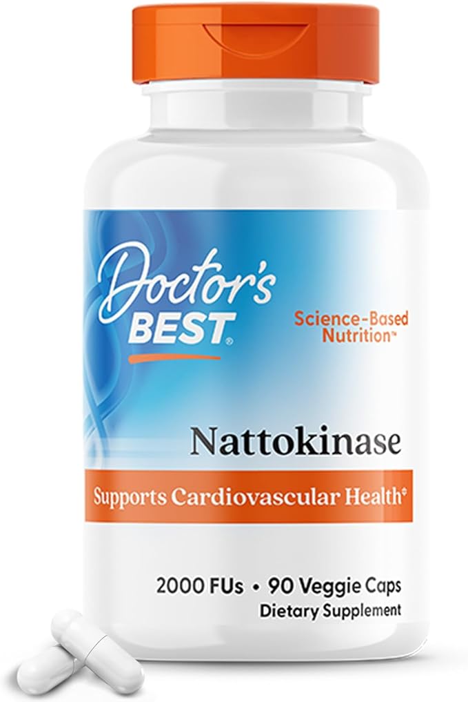 Doctor's Best Nattokinase 2,000 Fu, Non-GMO, Gluten Free, Vegan, Supports Cardiovascular and Circulatory Health, 90 VC