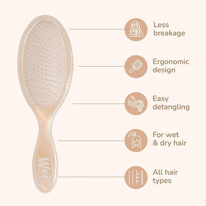 Wet Brush Original Detangler Hair Brush, Cream (Iridescence Icon), Ultra-Soft IntelliFlex Bristles, Detangling Bristles Glide Through Tangles, All Hair Types (Wet & Dry), Women & Men, Limited Edition