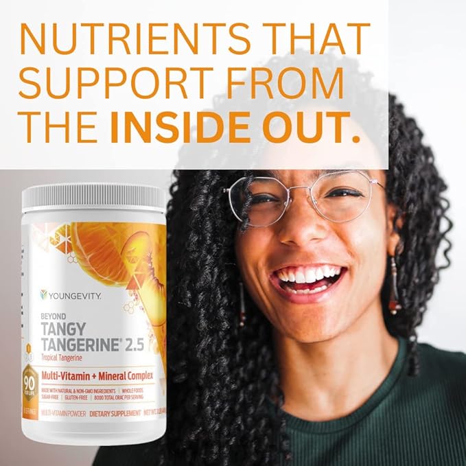 Youngevity Beyond Tangy Tangerine 2.5 Tropical Tangerine Ultimate Multi-Vitamin & Mineral Complex - Made With Natural & Whole Foods | 8,000 ORAC (3)