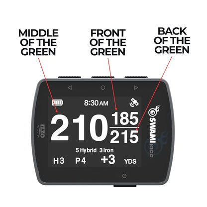 Swami KISS 2.0 Handheld Golf GPS Ragnefinder with Integrated Magnets - Grey