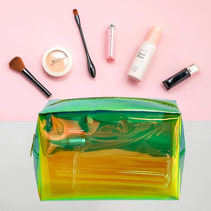 ONEART Holographic Makeup Bag, Iridescent Cosmetic Toiletry Bag,Wash Pouch for Women,Waterproof Portable Case Travel for Makeup Tools Organize