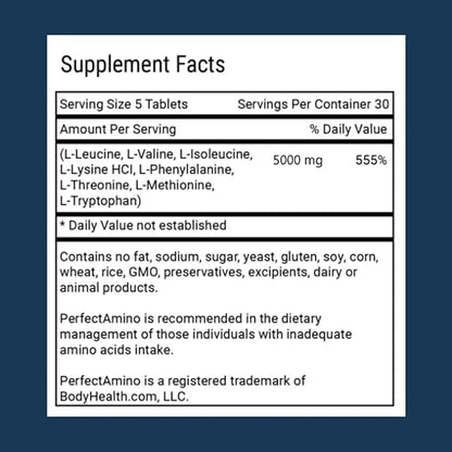 – Advanced Amino Formula Tablets, Amino Acid Supplement, Build Muscle, Post Workout Recovery, Energy, Stamina, Non-GMO, Gluten Free, Dairy Free, Vegan (150 Tablets)