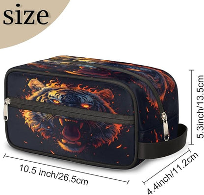 Tiger Hanging Toiletry Bag for Boy Men,Travel Cosmetic Bag,Waterproof Makeup Bag,Approved Hygiene Bag Shave Dopp Kit Organizer for Toiletries Shower Bathroom Gifts