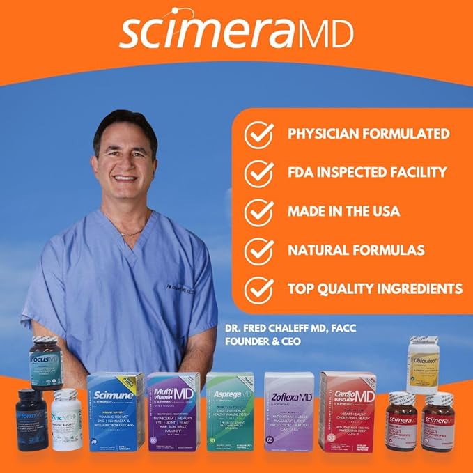 ScimeraMD® MultivitaminMD Full-Spectrum Supplement Capsule with Minerals, Antioxidants, and Superfood Combination for Metabolism, Joint Support, Hair, Skin, and Nails, 60 CT
