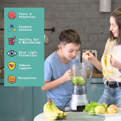Up The Day | Rich Chocolate Brownie Smoothie-Booster for Ages 10+ | Protein, Fiber, Vitamins for Tweens & Teens | Functional Nutrition to Support Attention, Focus, Mood and Energy | 14oz Tub