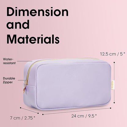 Wandering Nature Makeup Bag for Purse Cosmetic Bags for Women Make Up Organizer Travel Pouch Pencil Case with Slip-in Pockets Vegan Leather,Patent Pending