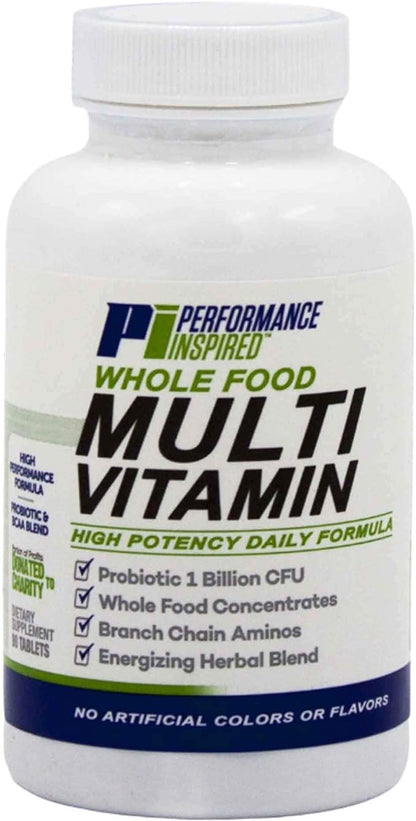 Performance Inspired Nutrition - Whole Food Multi Vitamin â€“ 1 Billion CFU Probiotics â€“ BCAAs â€“ Energizing Herbal Complex - 90 Count (Pack of 1)