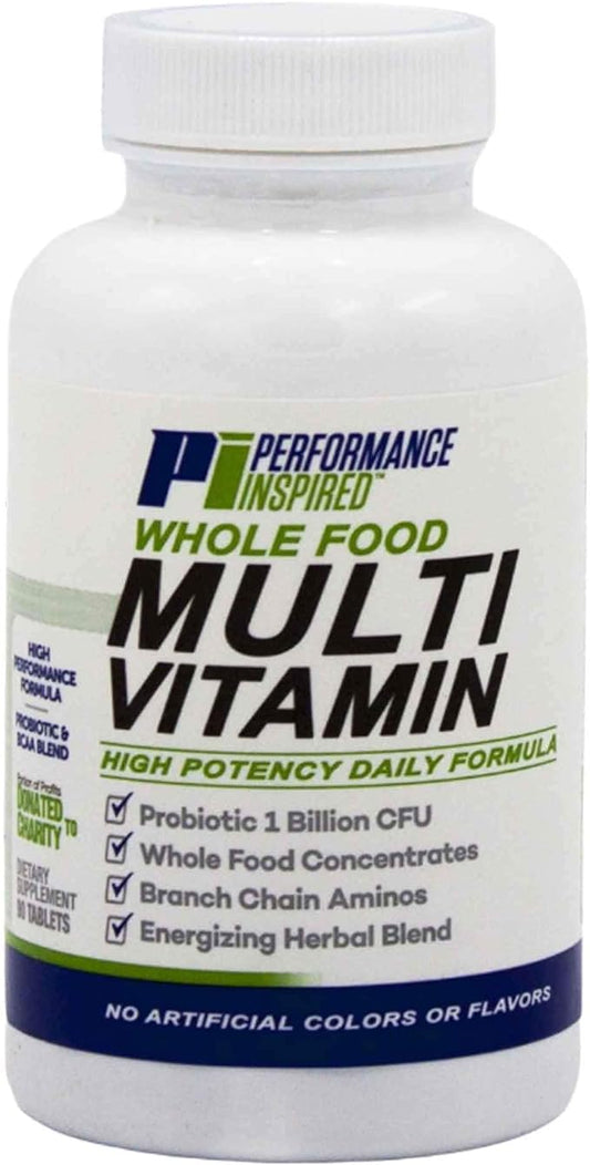 Performance Inspired Nutrition - Whole Food Multi Vitamin â€“ 1 Billion CFU Probiotics â€“ BCAAs â€“ Energizing Herbal Complex - 90 Count (Pack of 1)