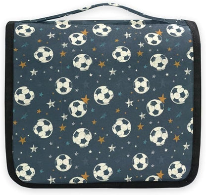 senya Hanging Travel Toiletry Bag Kit Boys Makeup Case Cosmetics Organizer for Men Women (-326- Football)