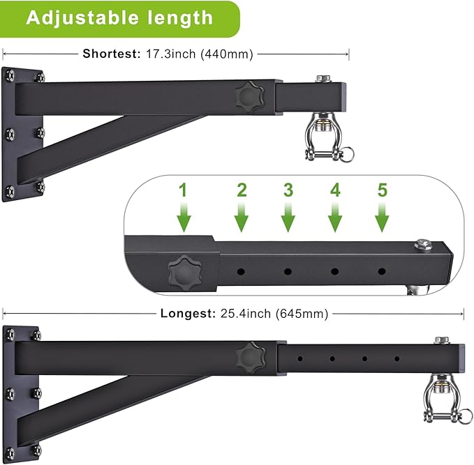SELEWARE Wall Mount Heavy Bag Hanger Heavy Duty Punching Bag Hanger Adjustable Boxing Bag Bracket for Home Gym Indoor Outdoor Boxing, Muay Thai and MMA Training