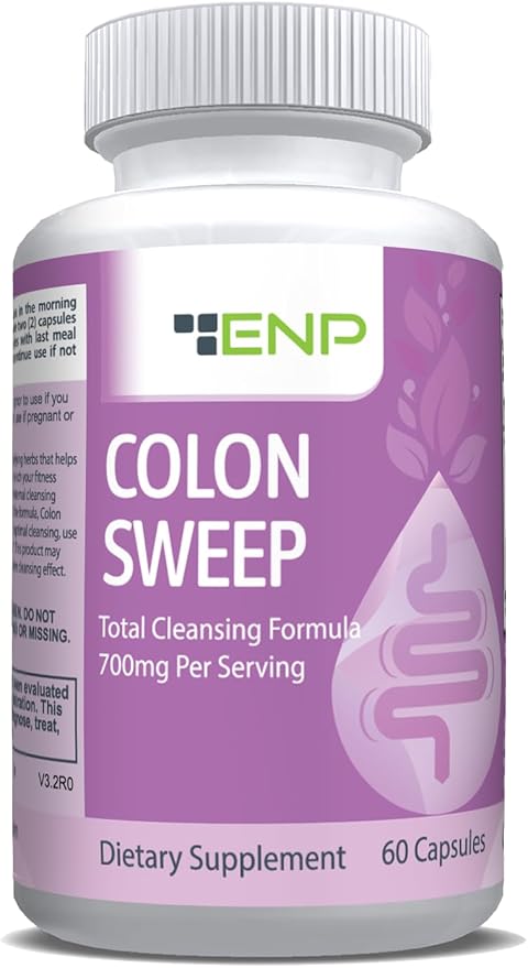 ENP Colon Sweep | 15 Day Colon Cleanse with Psyllium Husk, Cascara Sagrada, and Bentonite, 60ct