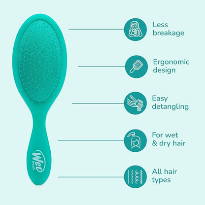 Wet Brush Original Detangler, Green Juice (Summer Quencher), Ultra-Soft IntelliFlex Bristles Glide Through Tangles, Detangling Hair Brush (Wet & Dry), Women & Men, Limited Edition
