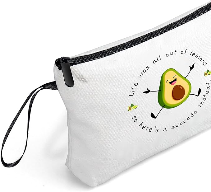 Funny Avocado Girls Birthday Inspirational Gifts for Women Teen Friends Purse Makeup Bag with Mirror Christmas