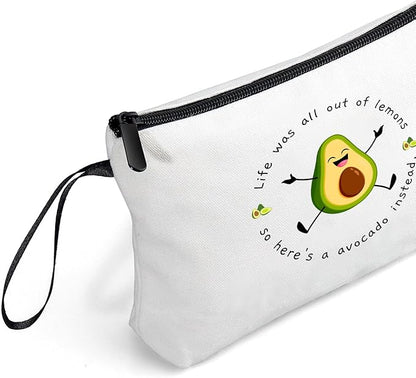 Funny Avocado Girls Birthday Inspirational Gifts for Women Teen Friends Purse Makeup Bag with Mirror Christmas