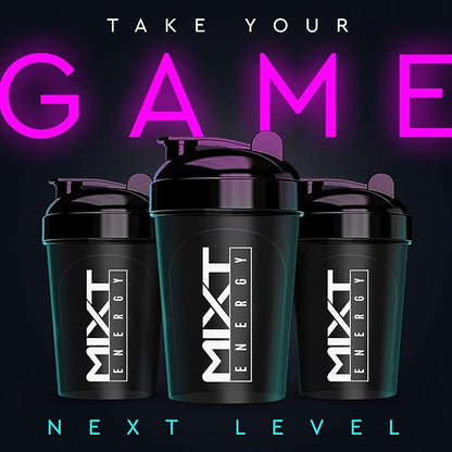 MIXT Energy Shaker Bottle, 16 oz. Shaker Bottle, BPA Free & Lid Mixing Technology (16 oz, Black)