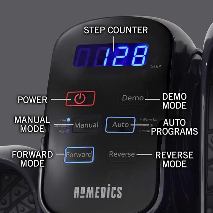 Homedics StayFit Mini-Stepper - Fitness Step Machine with Mat and Preset Exercise Programs – Portable Stair Stepper Perfect for Home Office