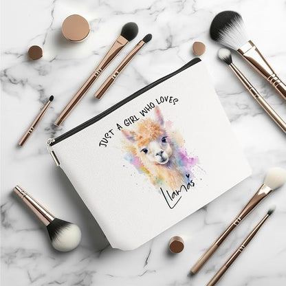 Llama Gifts Makeup Bag, Llama Lovers Cosmetic Bag Travel Organizer Bags Makeup Pouch, Christmas Birthday Animal Lovers Gifts for Women Girls Friends Daughter