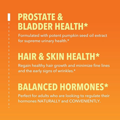 Organic Pumpkin Seed Oil for Prostate Health, Hormone Balance, Hair Health - Pumpkin Oil Supports Hair and Eyelash Health - 100% Cold Pressed Pumpkin Seed Extract - Non-GMO, Vegan, Unflavored, 30mL
