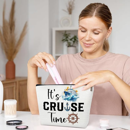 Cruise Travel Makeup Bag, Toiletry Cosmetic Zipper Pouch For Women Girls Mom Sister Friend, Wet and Baby Diaper Organizer, Cruise Lovers Summer Vacation Gifts