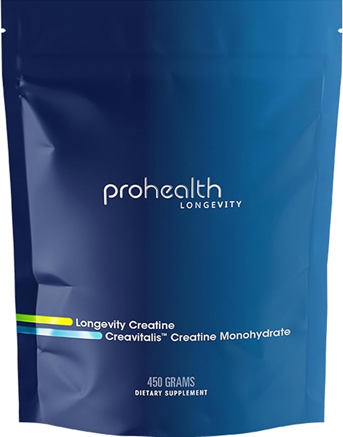 ProHealth Longevity Micronized Creatine. Pharmaceutical Grade Creatine Monohydrate is Easier on Kidneys. Supports Brain Function and Muscle Growth as You Age. 5 g/Serving, 90 Servings, 3 Month Supply