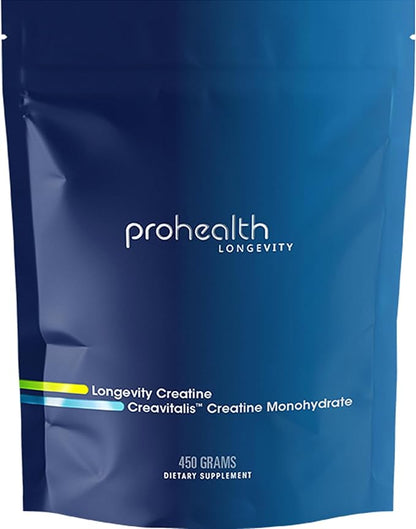 ProHealth Longevity Micronized Creatine. Pharmaceutical Grade Creatine Monohydrate is Easier on Kidneys. Supports Brain Function and Muscle Growth as You Age. 5 g/Serving, 90 Servings, 3 Month Supply