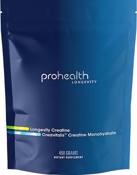 ProHealth Longevity Micronized Creatine. Pharmaceutical Grade Creatine Monohydrate is Easier on Kidneys. Supports Brain Function and Muscle Growth as You Age. 5 g/Serving, 90 Servings, 3 Month Supply