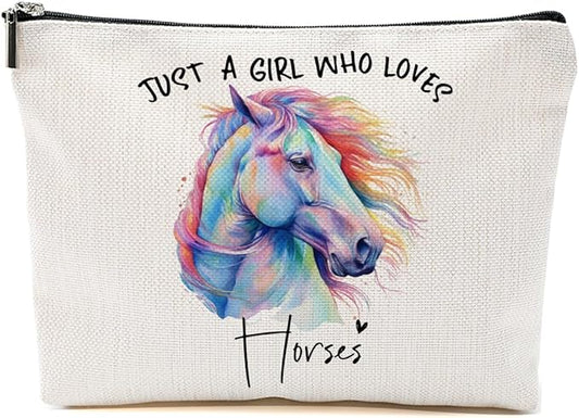Horse Gifts for Women Makeup Bag, Horse Stuff Cosmetic Bag Travel Organizer Bags Makeup Pouch, Christmas Birthday Animal Lovers Gifts for Horse Lovers Women Girls Friends