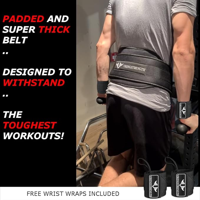 Vikingstrength Dip Belt for Weight Lifting Including Wrist