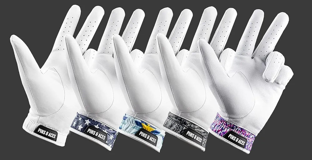Pins & Aces - Palm Sunday Golf Glove Design - Premium AAA Cabretta Leather, Long-Lasting Durable Tour Glove for Men or Women - Premium Leather Golf Glove Left & Right Hand