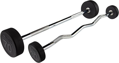 Body-Solid Rubber Coated Fixed Weights Straight Barbells- Weighted
