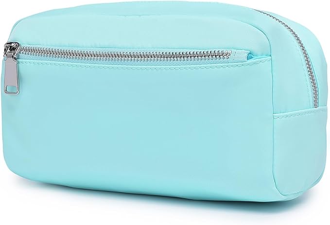 Nylon Female cosmetic bags Canvas toiletry bags Wash bags with large capacity Simple design (Nylon/Mint Green)