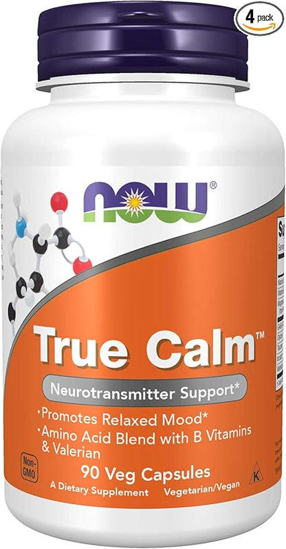 Now foods true calm 90 caps (4 Pack)