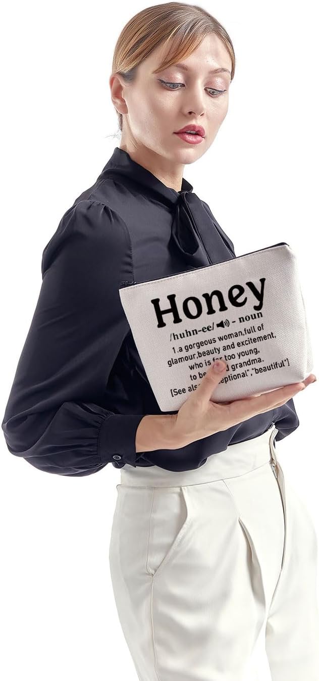 ZJXHPO Honey Definition Cosmetic Bag, Grandma Survival Kit, Best Grandma Ever Makeup Bag With Zipper, Appreciation Gift for Mothers Day