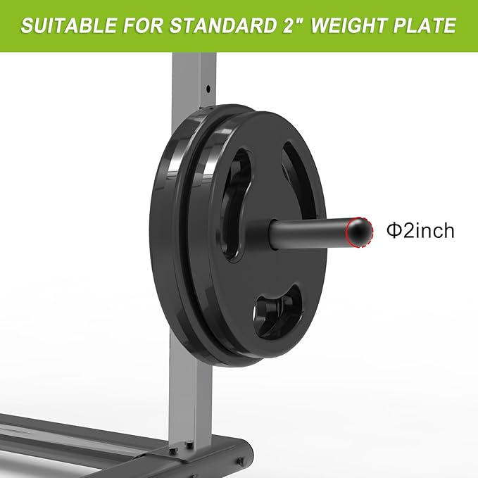 Kipika J-Hooks and Weight Plate Holder Set for 2" x 2" and 3" x 3" Power Rack - Squat Rack Attachments for Strength Training and Weight Storage - Fit Standard 1-inch and Olympic 2-inch weight plates