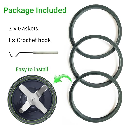 Blender Gasket Replacement Parts，Rubber O Ring Replacement for Nutribullet Blender 900W & 600W Series, Gaskets Replacement Seal Rings Gaskets Part for Nutribullet Blade (3pcs)