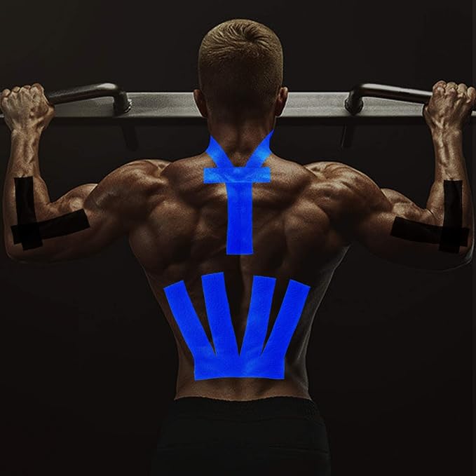 Kinesiology Tape Athletic Tape Sport Tape, Lychee Supports & Protects Muscles, Waterproof and Latex Free, Breathable Elastic for Sport Activity, No Precut (Light Blue, 6 Rolls)