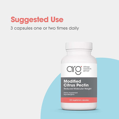 Allergy Research Group Modified Citrus Pectis Dietary Supplement - Cleansing, Low Molecular Weight, Hypoallergenic, Vegetarian Capsules, Gluten Free - 120 Count