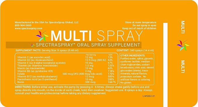 Spectraspray Multi Vitamin Pack - Oral Spray Essential Vitamins B12, D3 & Biotin