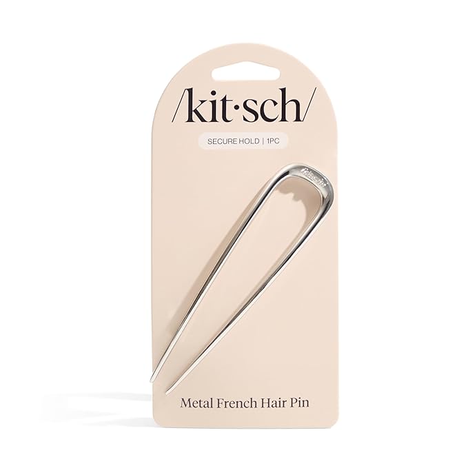 Kitsch Metal French Hair Pin for Women - Elegant Hair Accessories for Women, Ideal for Buns & French Twist, Designed for a Secure, Comfortable Fit - Silver