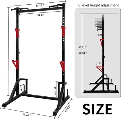 CANPA Multifunction Power Rack with Pull up Bar, Heavy Capacity and Adjustable Squat Stand Rack for Home Gym Equipment, Power Rack Cage