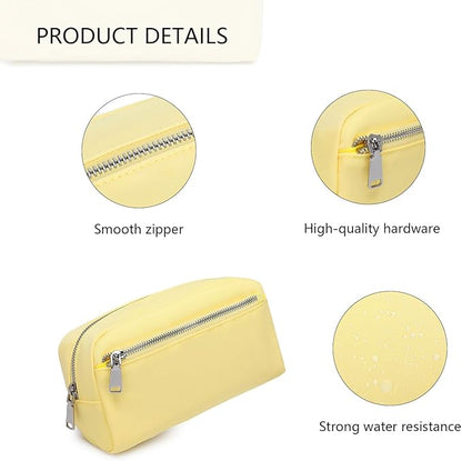 Nylon Female cosmetic bags Canvas toiletry bags Wash bags with large capacity Simple design (Nylon/Yellow)