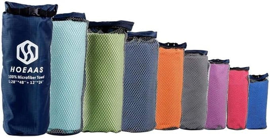 HOEAAS 2 Pack Microfiber Camping Towels