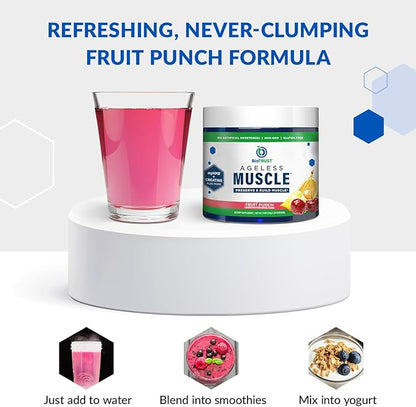 BioTrust Ageless Muscle Builder - Creatine HMB Powder with Vitamin D3 & Betaine - Build & Preserve Naturally Declining Muscle Mass & Strength - Fruit Punch, 60 Servings